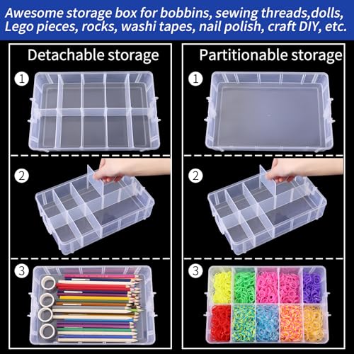 Quefe STORAGE CONTAINER BOX 4452 7-Tier Stackable Storage Container Box With 70 Compartments, Plastic Organizer Box For Arts And Crafts, Toy, Fuse Beads thumb #3
