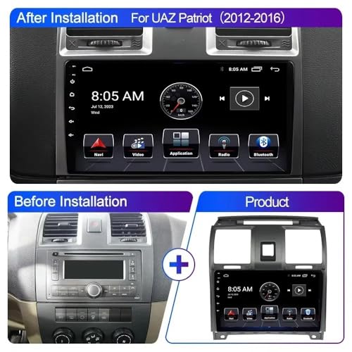 Pantalla Carplay para UAZ Patriot 2012-2016 con Android Auto inalámbrico y Bluetooth de 4 núcleos 2
