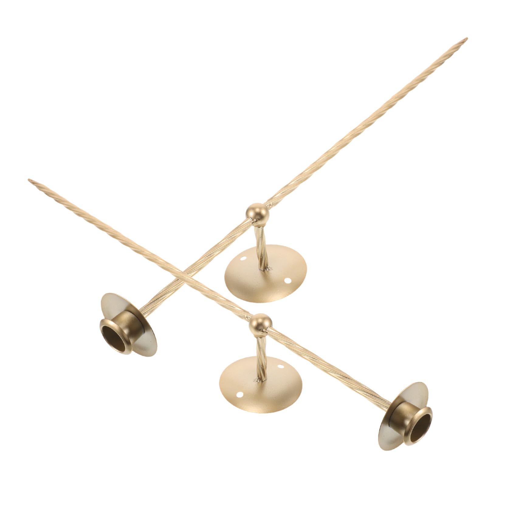 Candelabro de Pared Dorado en Espiral, 2 Piezas de Hierro