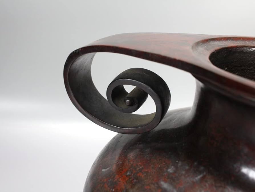 茶道具 明治時代斑紫銅吊花器のみです 茶道具 明治時代斑紫銅吊