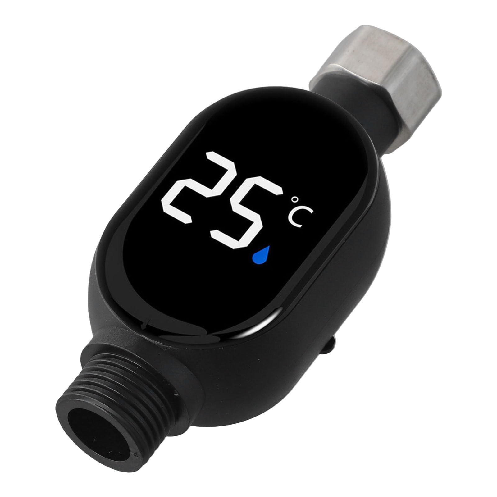 ZYWUOY Thermomètre de douche numérique, affichage de la température LED avec code couleur sécurité pour bain de bébé, adaptateur de robinet en acier inoxydable 304