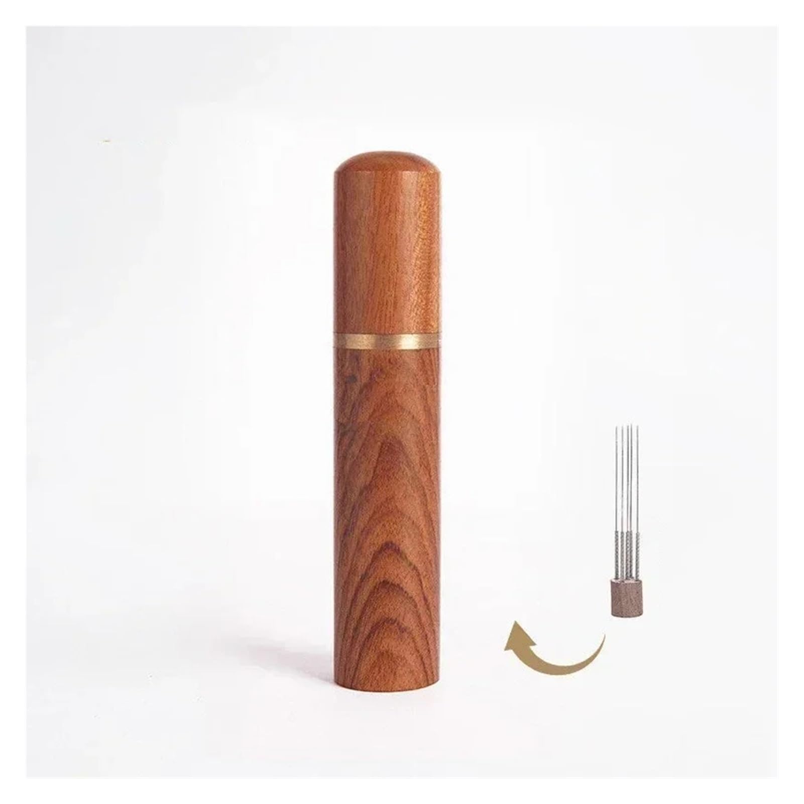 Coffee Powder Stirrer Needle Distributor Wood Handle Espresso Stirring Barista Tool(Transparent)