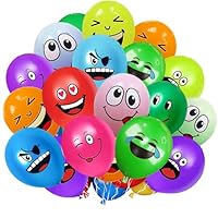 YOUYIKE 20/50/100/200 Pcs Emotion Series Latex Balloons, 12 Inch Smiley Face Balloons, Emoji Latex Balloons, Cute Funny Smiley Face Balloon, for Kids Birthday Party Decor Supplies