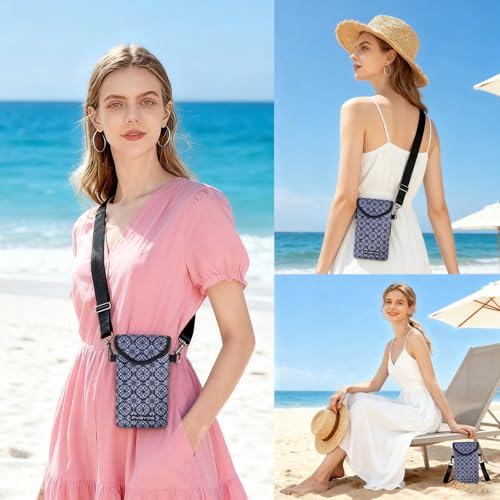 Image of Neoprene Phone Sleeve Pouch Case Bag for Men Women w /Crossbody Strap /Neck Lanyard for iPhone 17 /16 /15 /14 Pro Max, Samsung S25,Pixel 10