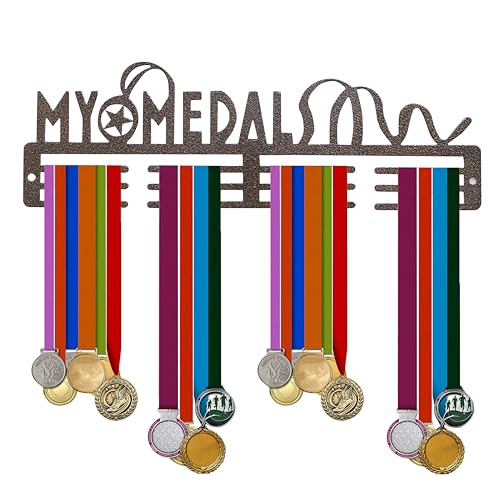 Image of NAITIK CREATION Medal Hanger for Wall - Medal Holder Display Hanger | Holds Up to 65 Medals | Sports Medal Display | Medals Hanger | Premium Antique Golden (My Medal)