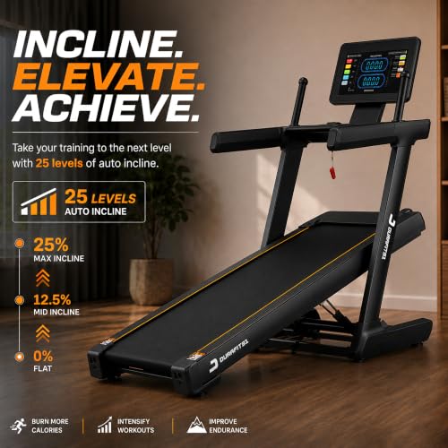 Image of Durafit91 Turbo | 7HP Peak BLDC Motorized Treadmill | 25 Level Auto Incline | Home Cardio | Max Speed 22 Km /Hr | Max User Weight 150 Kg | Black