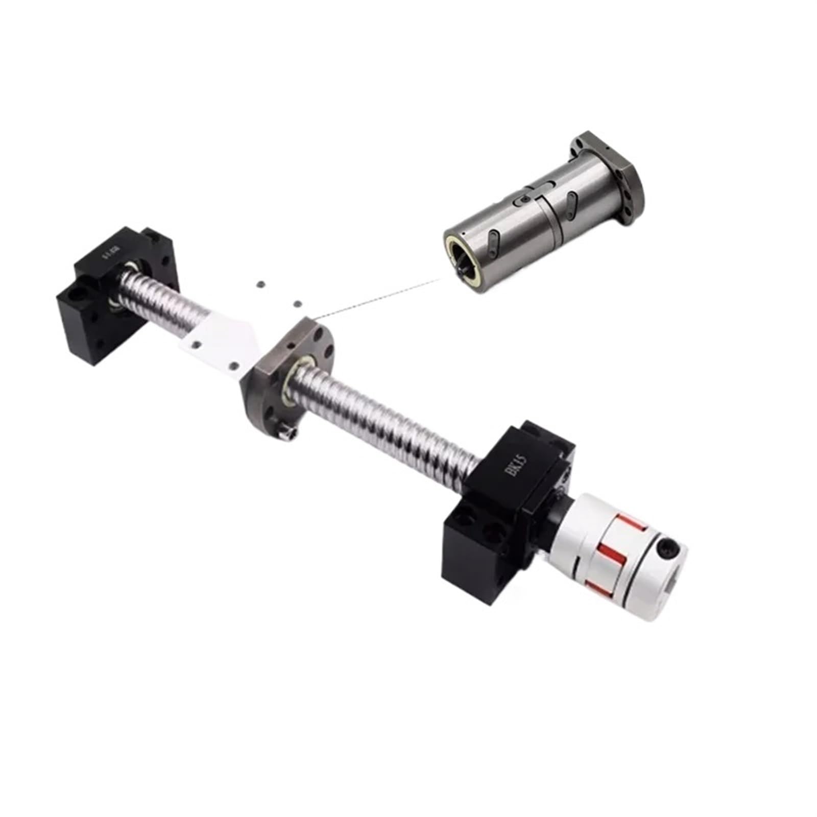 Metal Ball Screw nut end Processing Ball Screw Double Nut DFU1605 EKEF12 Ball Screw Set Length 150mm-1000mm End Processing Coupler Nut for Stepper Servo Motor(400mm)