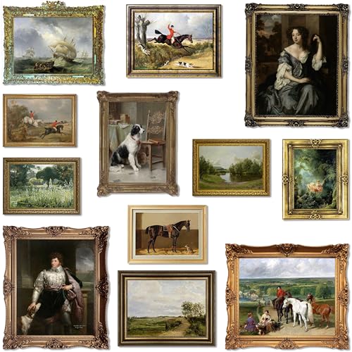 LANCHI95 12 PCS Classic Maximalist Wall Decor, Coquette Vintage Art Prints, Victorian Paintings Pictures, Moody Maximalist Decor (UNFRAMED) (Vintage 4)
