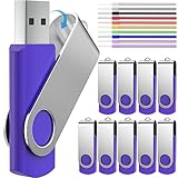Small Capacity Multipack 512 MB Pendrives Purple USB 2.0 Memory Stick, Swivel Data Stick Storage Zip Drive Jump Drive with Led Indicator by FEBNISCTE