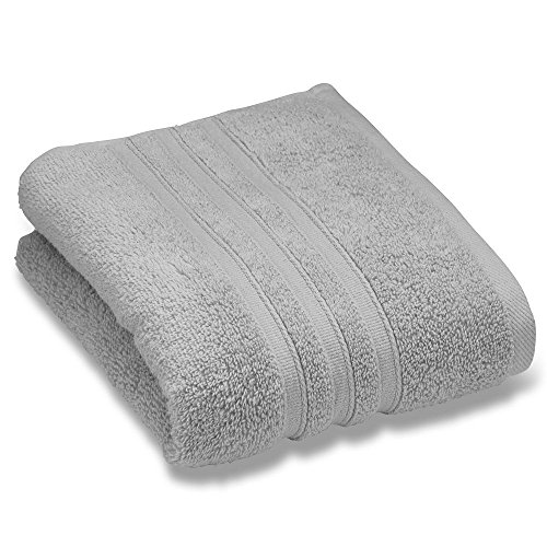 Catherine Lansfield Zero Twist Cotton 50x85cm Hand Towel Silver Grey