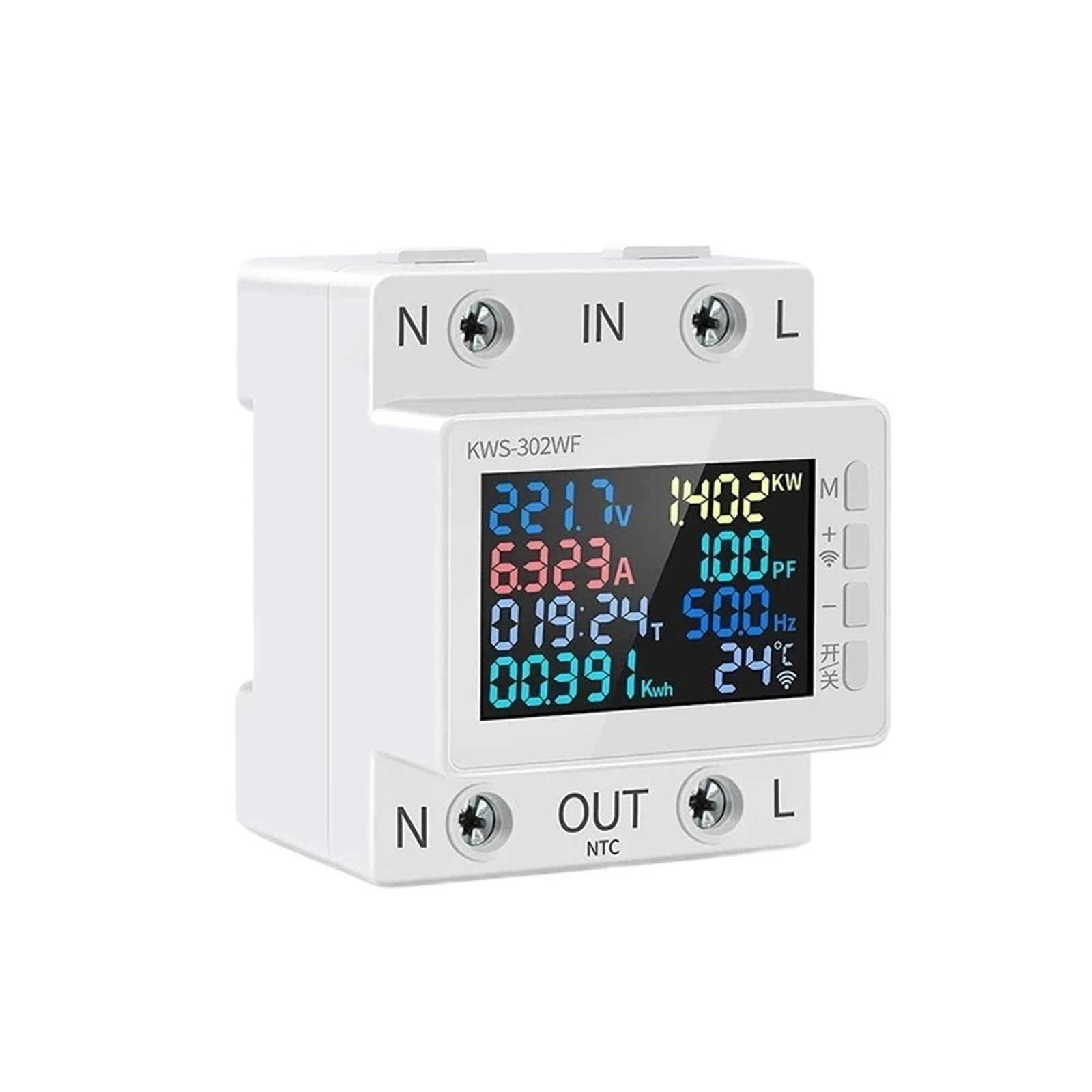 Tuya WiFi 8 In1 Misuratore Di Potenza 2P Contatore Di Energia AC Controllo APP 170-270 V/63A Misuratore Di Tensione E Corrente Misuratore Di Elettricità Vita Intelligente