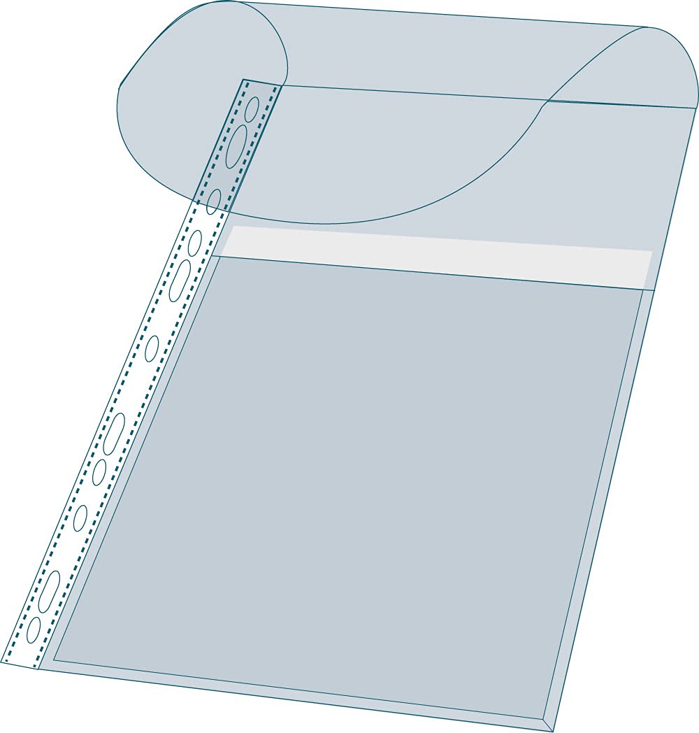 Exacompta 50 buste perforate soffietto 25mm PP 20/100 mm incolore