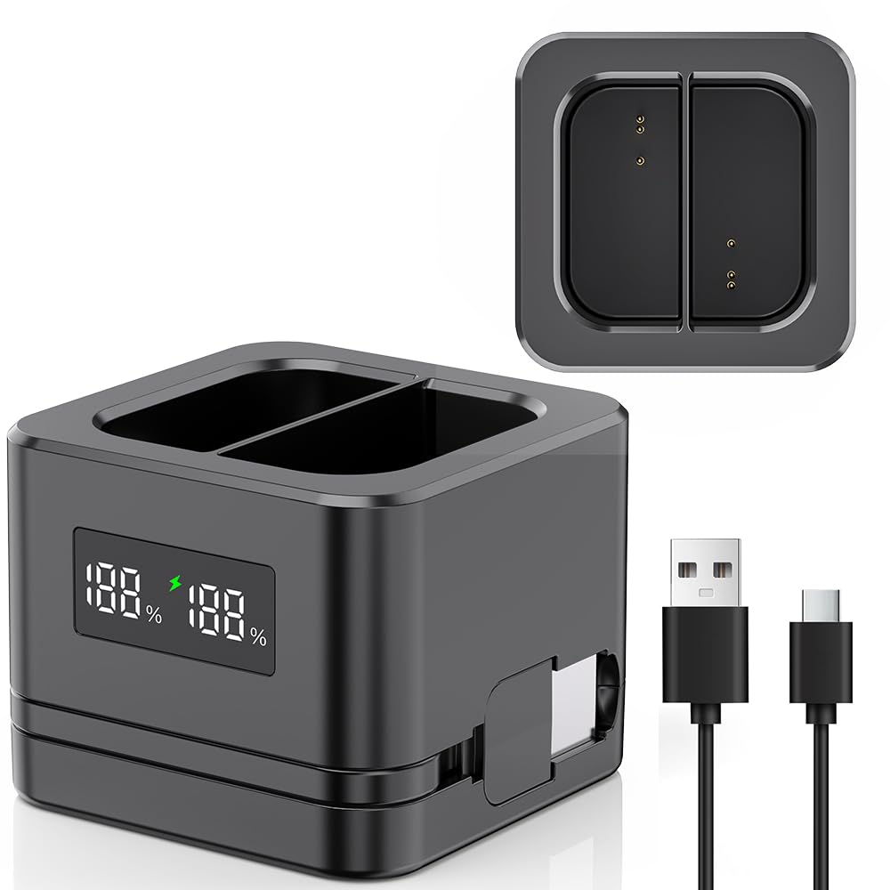 Upgraded,1Pack Ring Batteries Charger,A Charger Compatible with Ring Batteries,LED Digital Display,Dual Charging,for Ring Doorbell Camera 2/3/4,3Plus,Ring Spotlight Camera and Stick Up Cam