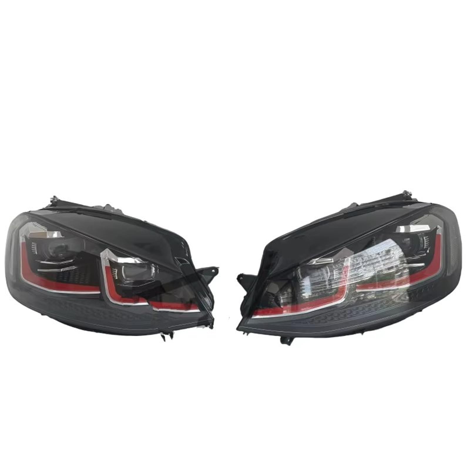 Faro Anteriore Gruppo Gruppo Faro Per Auto Modificato Con 7,5 LED Streamer Per Golf 7 2018 2019 2020 2021 Set Di Fari(Silver line,Left rudder)
