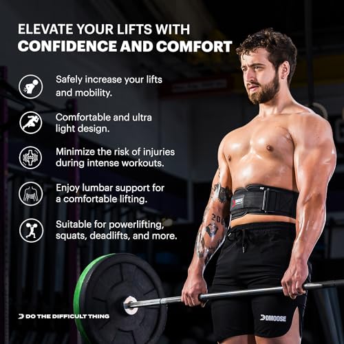 DMoose Gewichthebergürtel - Lifting Belt mit Self-Lock System - Gewichthebergürtel Herren & Damen - Fitness Gürtel Gewichtheben Bodybuilding Krafttraining Crossfit