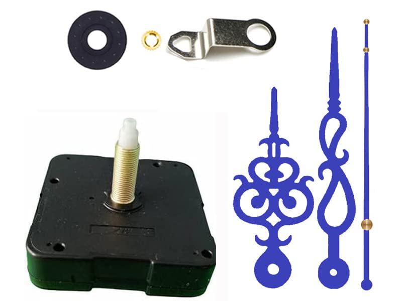 Image of YOPY� Quartz Machine for Big Size Wall Clock,Battery Operated,Clock Movement Machine with Needles and Hook 28 MM (Needles : Antique Bule)