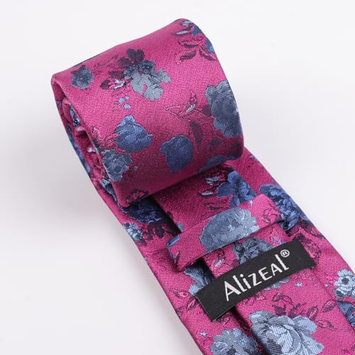 Image of Alizeal Mens 3.15'' Colorful Flower Pattern and handkerchief Necktie Set