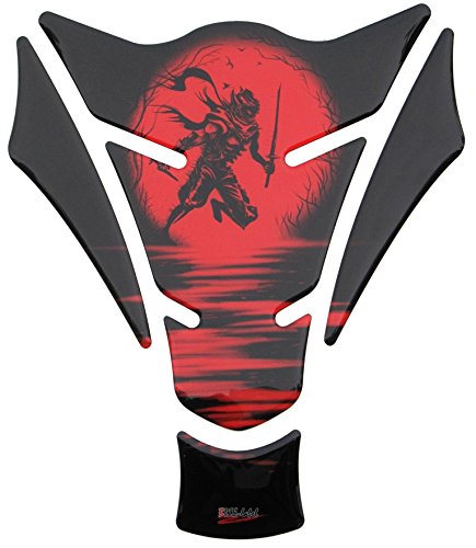 BIKE-label Tampon de réservoir 3D Protection Peinture Universelle pour Moto Noir Rouge 500960-VA
