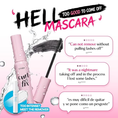 Image of ETUDE Curl Fix Mascara Black 1+1 Set, Lash Mascara, Strong Curl Up, Long-Lasting, Waterproof, Light-Weight, Korean Makeup, Beauty, Vegan Certified (0.27 * 2 Fl Oz)