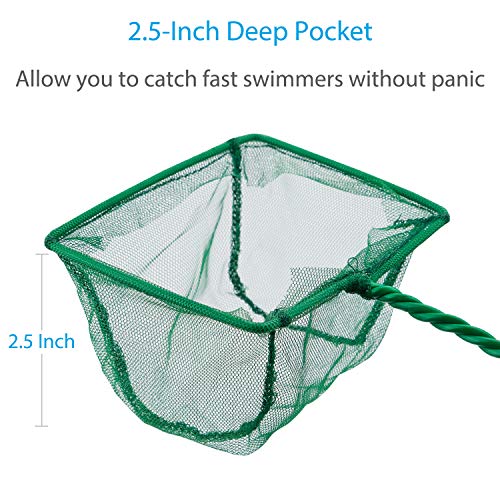 Pawfly 6 Inch Aquarium Fish Net Large Nylon Fishing Nets with Plastic