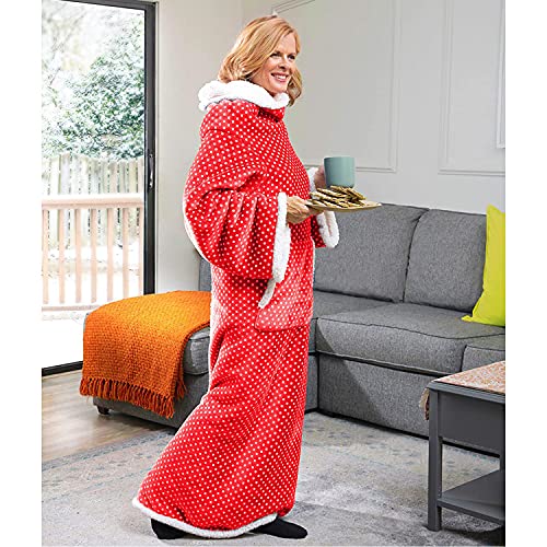 CozyRosie Wearable Blanket with Sleeves for Adults Allows You to Button Up and Go - Extra Soft, Warm and Cozy Sherpa Fleece Throw Makes for a Great Gift for Mom, Dad, Grandma or Grandpa