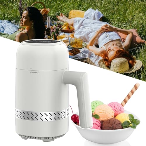 HCAUYNN Heladera De Frutas con Cono De RefrigeracióN Semiconductor, con Asa Y Varilla ExtraíBle, PreparacióN RáPida De Helado En 90 Minutos.