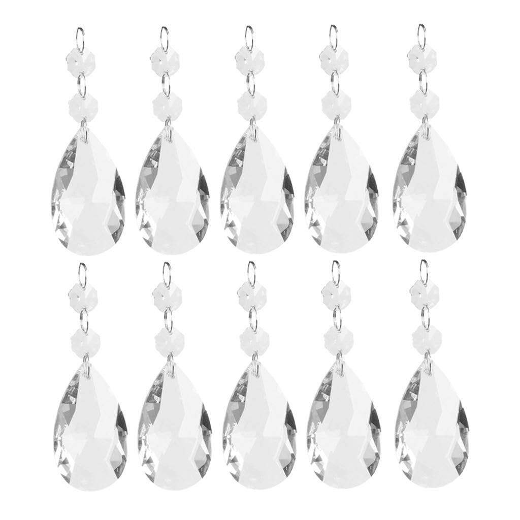 Zambuph Enchanting Crystal Chandelier Hanging Pendants Brighten Up Christmas Gatherings Stunning Clear Drops Add Joyful Glow Clear Crystal Drop Chandelier