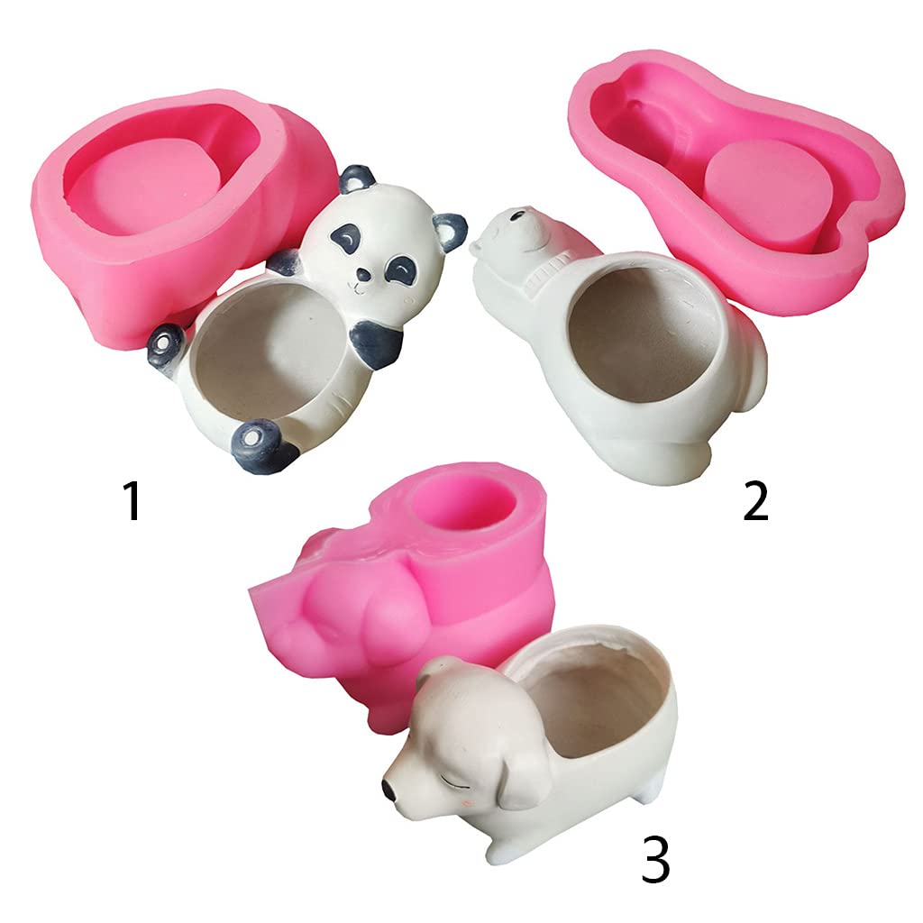 Panda - Caja de almacenamiento en forma de oso polar de silicona para cemento o o portavelas