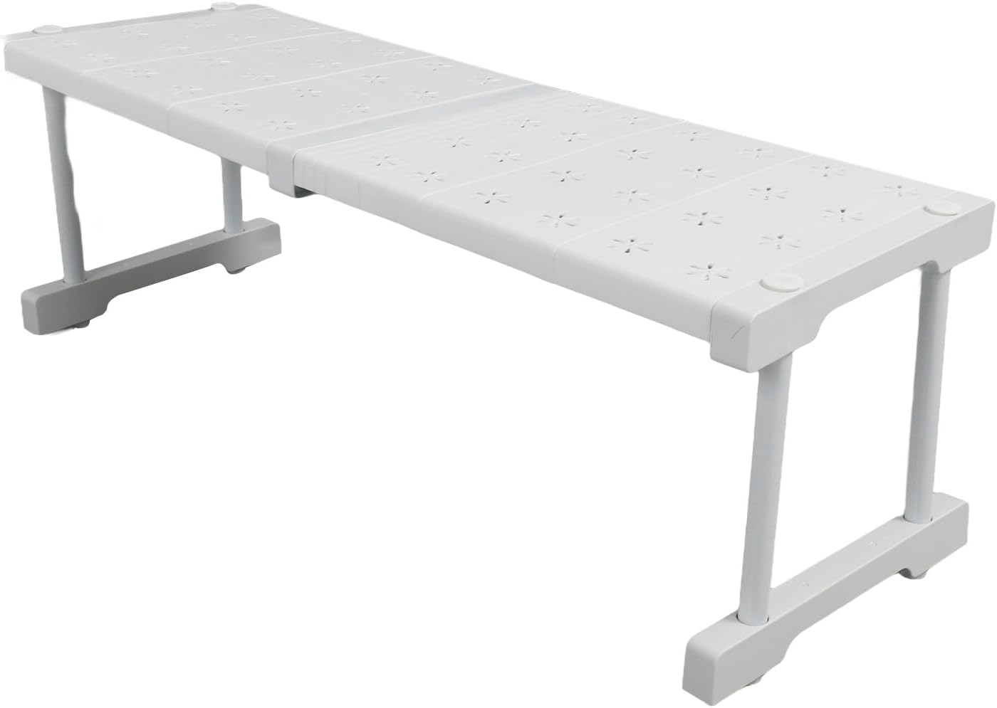 Expandable Closet Shelf Organizer, Adjustable Space Saving Wardrobe Tension Shelf for Cabinets, Wardrobes, Carbon Steel, 24cm Width, 22cm Height (Length 47-68cm / 18.5-26.8in)