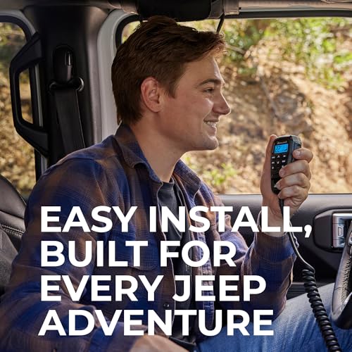 Image of Midland - MXT275 Jeep Branded MicroMobile GMRS Radio - 15 Watts Two-Way Radio with Integrated Control Microphone - Overland Tractors Detachable External Magnetic Mount Antenna - 8 Repeater Channels