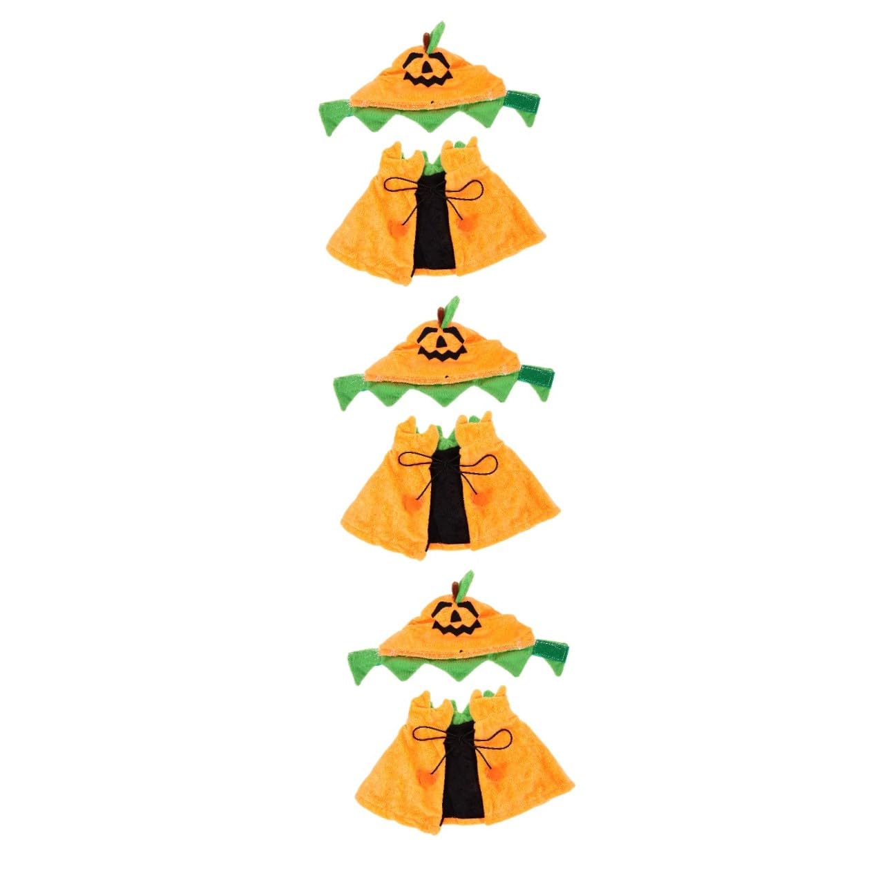 BESPORTBLE 3 Set Mantello Per Animali Domestici Mantello Di Halloween Per Animali Domestici Vestito Jack-o- Lanterna Per Costume Da Zucca Di Halloween Per Gatti Peluche
