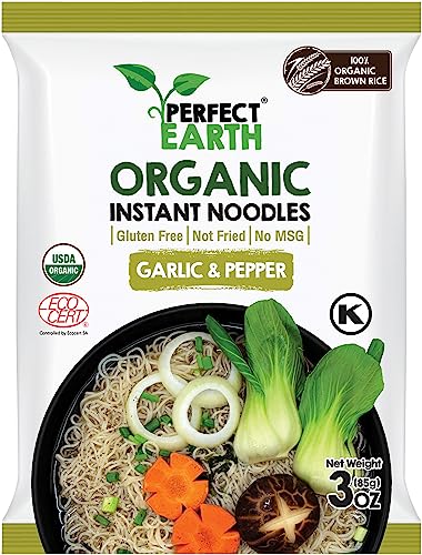 PERFECT EARTH Fideos orgánicos instantáneos ajo y pimienta, 1 x 85 g