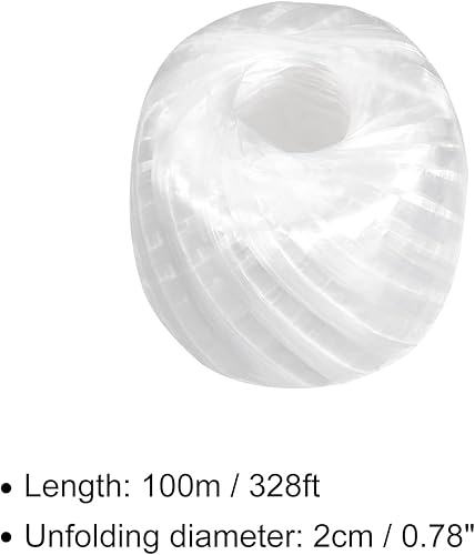 Miniatura 2 de Cuerda de nailon de poliéster para embalaje incluido en el hogar, bricolaje, 328.1 ft328 pies1 rollo de plástico, blanco
