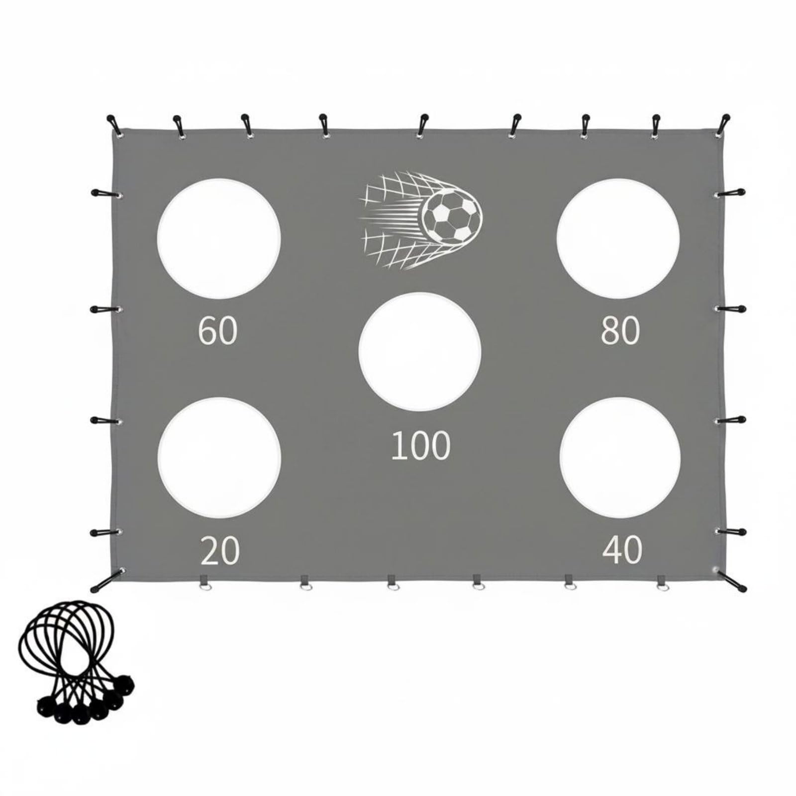 MYADDICTION Portable Football Striking Accuracy Coach Soccer Goal Target Sheet Removable Goal Target Net for Children, Backyard, Playground, Indoor, Beach, Solid-image-3