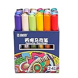 Paint Pens Fine for Rocks,Acrylic Paint Markers 24 for Wood,Medium Point Art Permanent Paint Pens,Paint Markers for Stones,Fabric,Glass,Metal,Ceramics,DIY Art Projects by STA