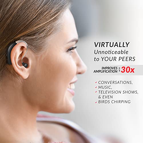 MSA PRO Sound Amplifier, Amplifies Sound by 30 Times, Up to 20 Hours Continuous Use, Lightweight, Nearly Invisible, Adjustable Volume, Fast Charging, Black, 1ct