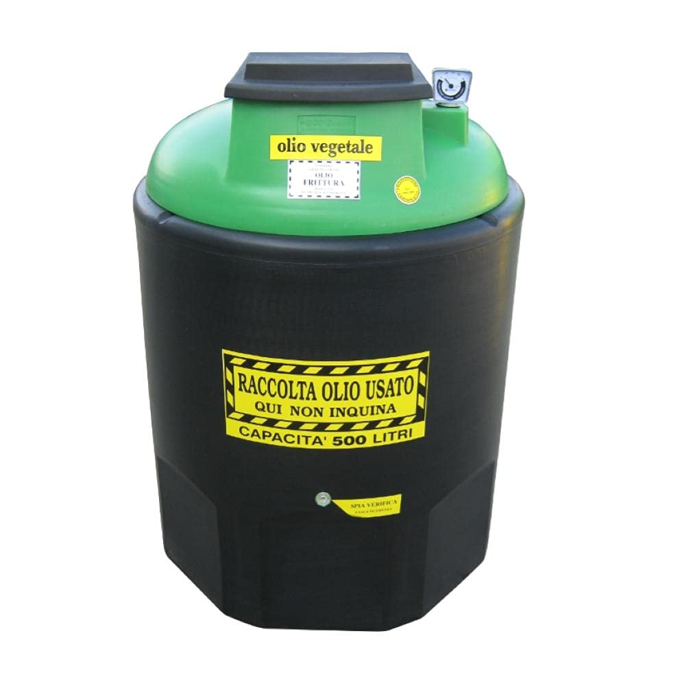 Contenitore per la raccolta di olio esausto, in plastica (HDPE), capacità 500 Lt, ideale per olio vegetale usato