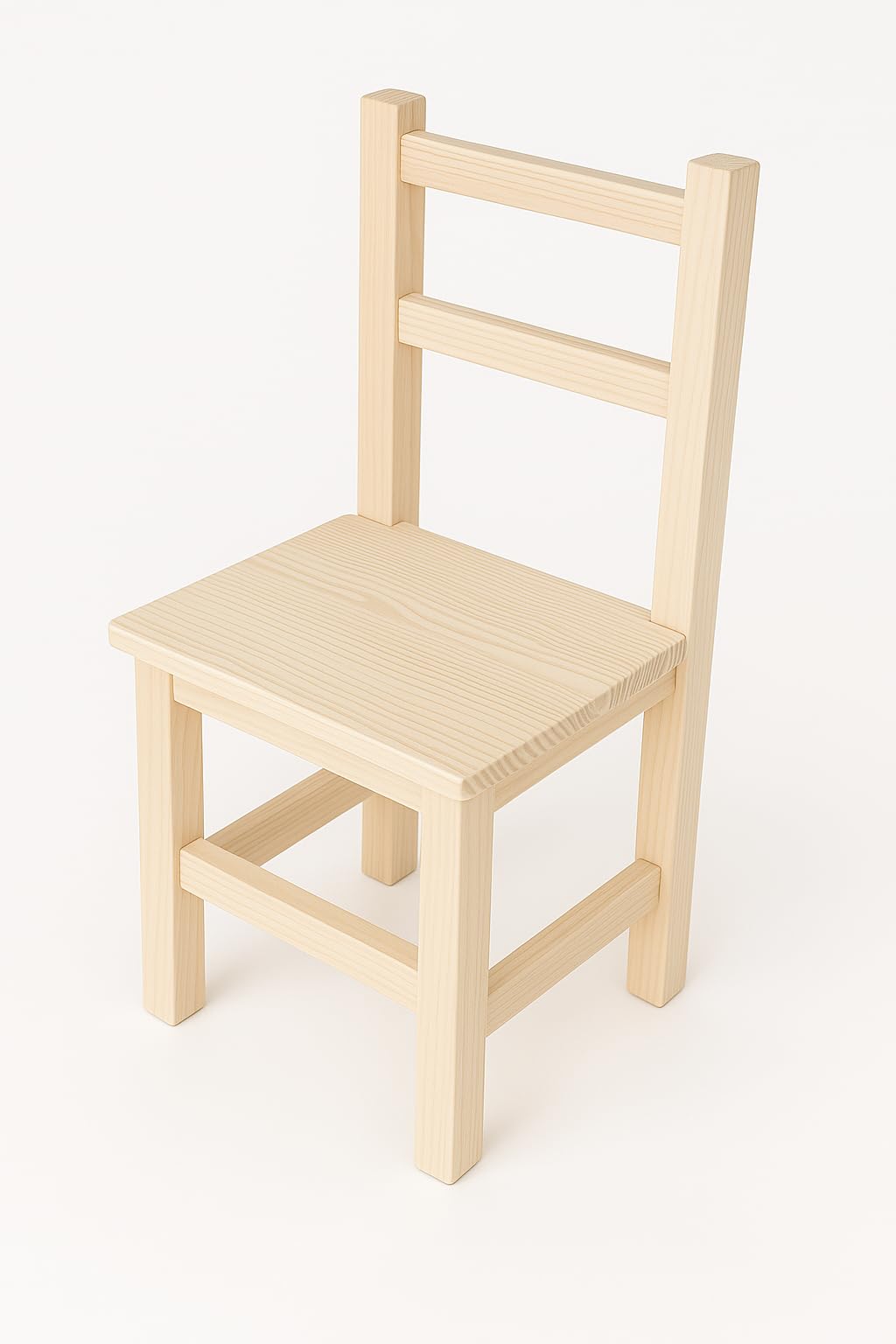 GRECA Silla Infantil de Madera. En Crudo, para Decorar. Medidas (Ancho/Fondo/Alto): 30 * 27 * 57 cm.