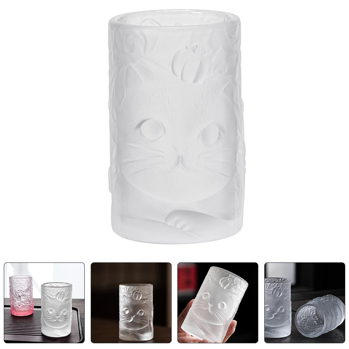 PRETYZOOM 5 Piezas Café exprés Margarita Vasos de Agua Clara Taza de café Decorativa té Fiesta Vasos de te Cat mug Vasos para Cafe Taza Cristal Copa de Vidrio Vaso de Jugo casero Transparent