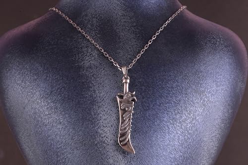 Pendentif lame courbe KAMBO en argent pour look rock homme