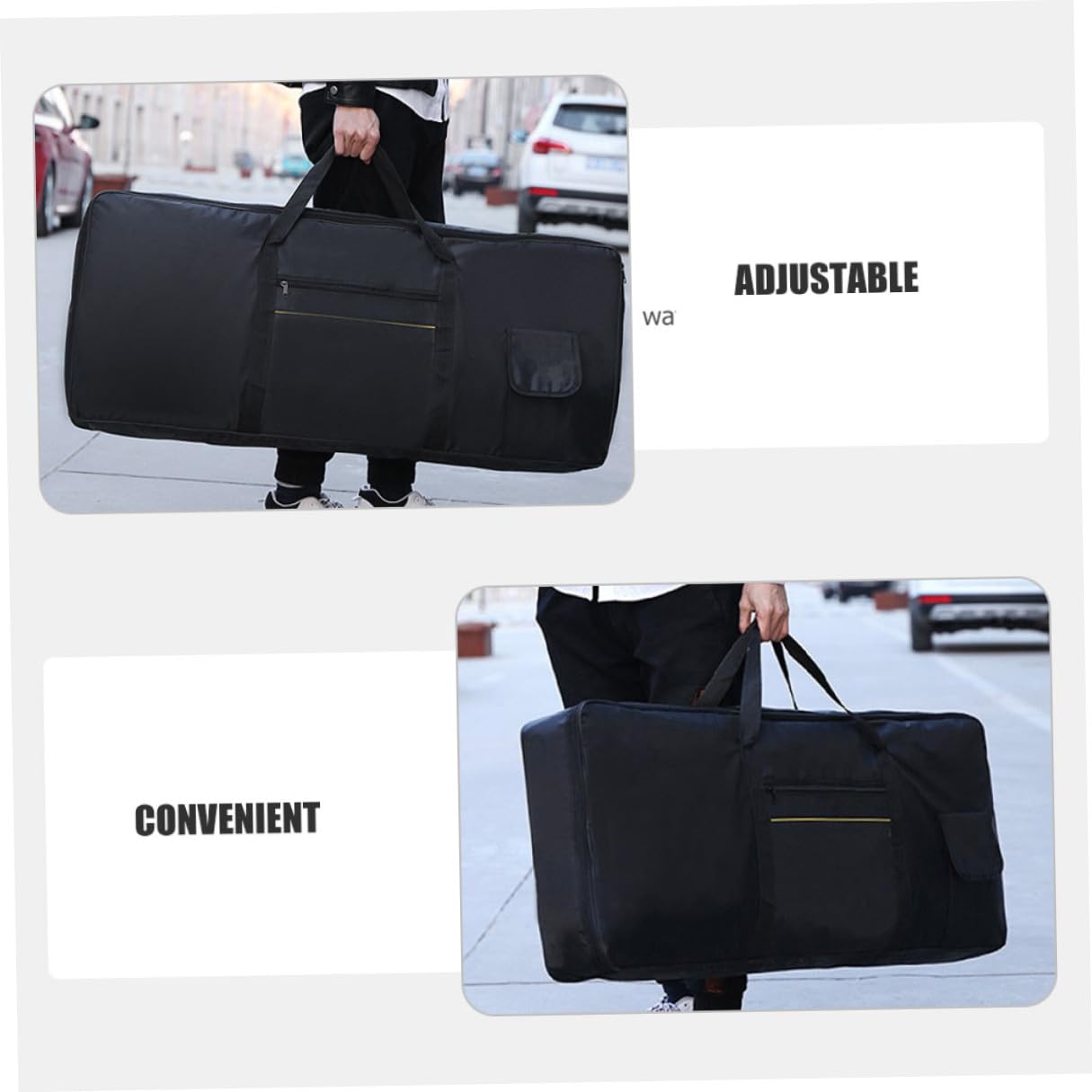 Didiseaon Borsa Regolabile per Tasti e Elettronica Custodia 61 Tastiera Oxford Confortevole Nero Tracolla Design alla Moda per Trasporto