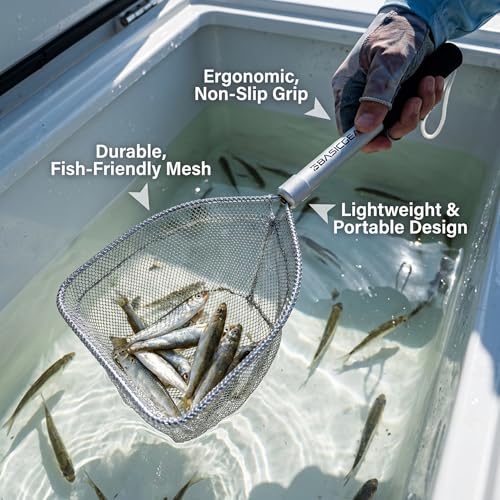 BasicGear Compact Baitwell Landing Net, 8x6 in Hoop, 17 in - image 2