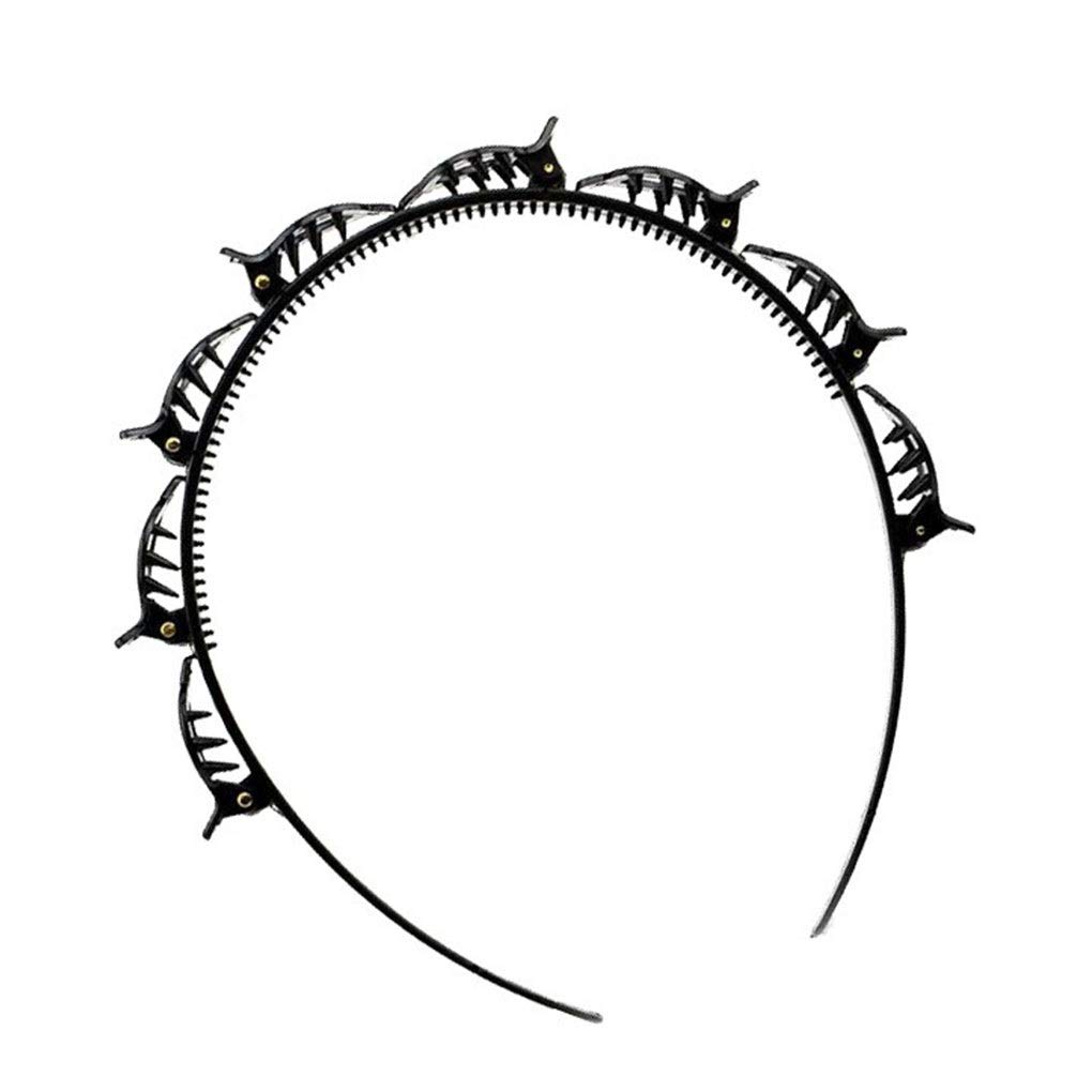 Plastic Hair Band Double Layer Twist Headband Hairstyle Hair Clips Hair Tools for Women and Girls (Pack of 1, Black)-image-29