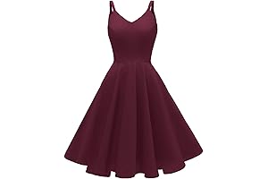 Women's 1950s Retro Vintage Spaghetti Strap Cocktail Swing Dresses with Pockets