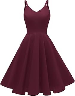 Women's 1950s Retro Vintage Spaghetti Strap Cocktail Swing Dresses with Pockets - Buy now
