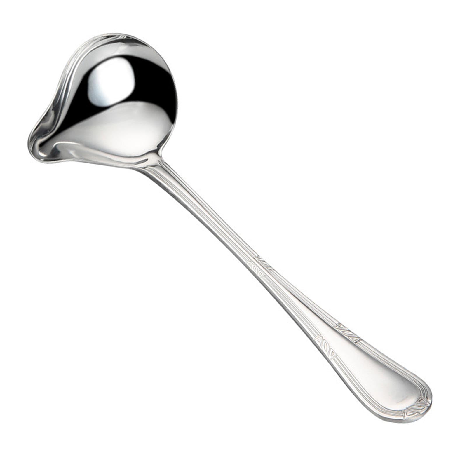 Zestjewel Small Ladle Spoon 7.8inch Small Ladles Spoon Stainless Steel Sauce Ladle Gravy Silver
