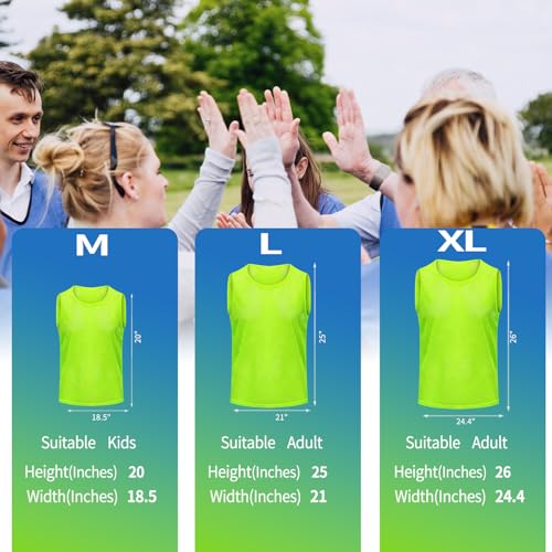 Image of 12 /24 /48Pcs Soccer Pinnies Youth, Scrimmage Team Practice Vests | Mesh Printed and Unprinted Numbers Team Pennies for Basketball Soccer Football Bibs Adults Kids