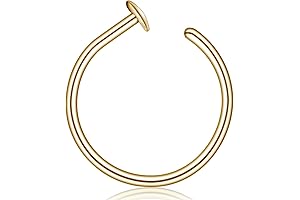 14k Gold Filled 20G Thin Nose Hoop Piercing, Nose Jewelry for Women
