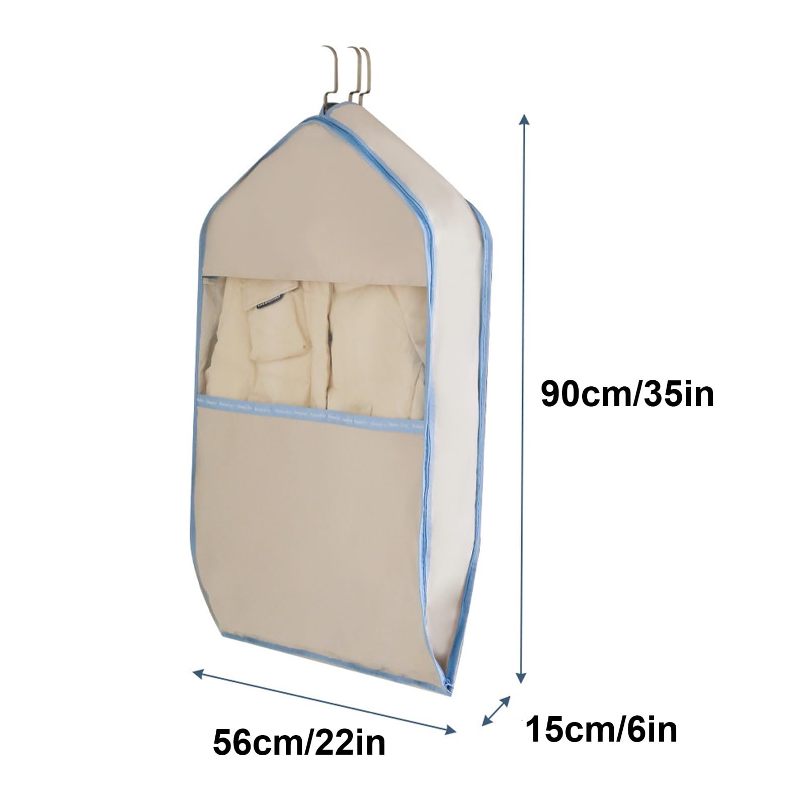 Fundas Ropa Armario Colgar, Funda Ropa Armario de Algodón Comprimibles con Ventana Transparente para Edredones y Abrigos