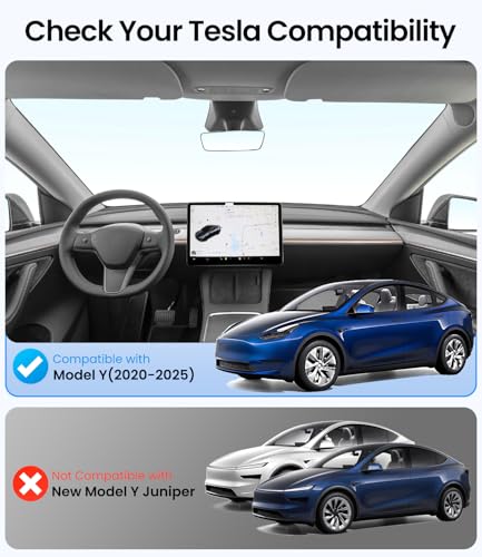 Image of Zanch Tesla Model Y Sunshade Roof for 2020-2025, Black | Snap-On, Damage-Free Install, Custom Fit, Heat Insulation, Foldable Design, Blocks UV & Sun Heat